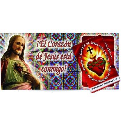 Medallita y estampa del Sagrado Corazón de Jesús