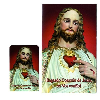Medallita y estampa del Sagrado Corazón de Jesús